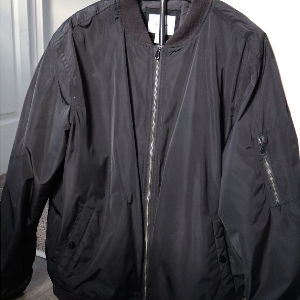 Old Navy Men's Classic Black Bomber Jacket